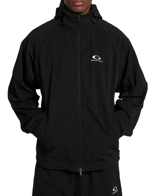 Balenciaga Blue Technical Fabric Zip-Up Jacket for men