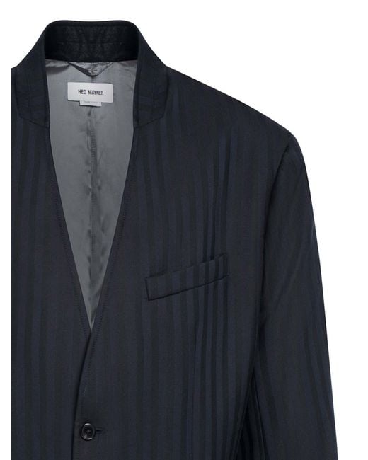 Hed Mayner Blue Single-Breasted Blazer for men