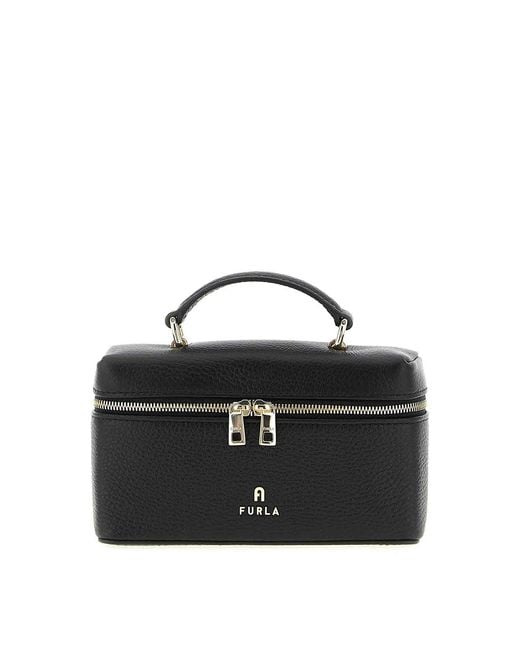 Furla Black Camelia Mini Handbag