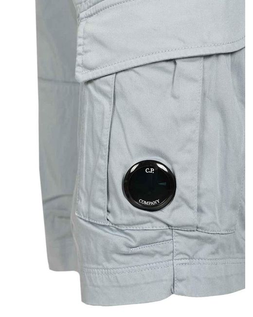 C P Company Blue Short Cargo Pants for men