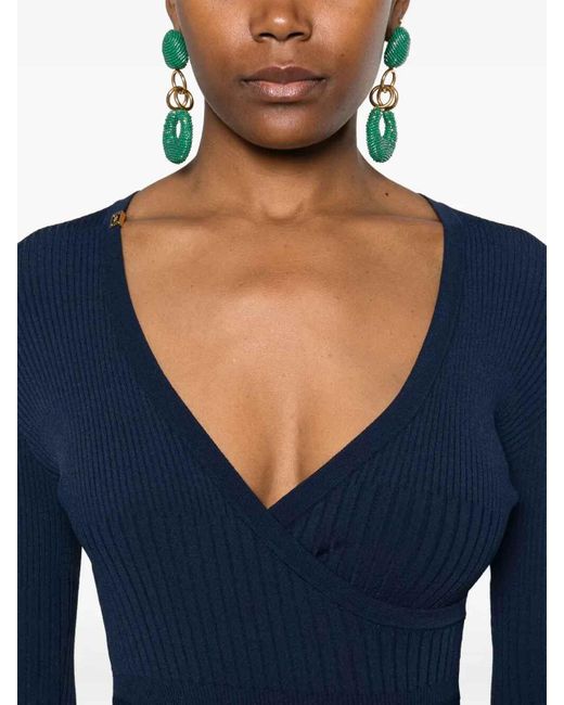 Elisabetta Franchi Blue Knit Dress