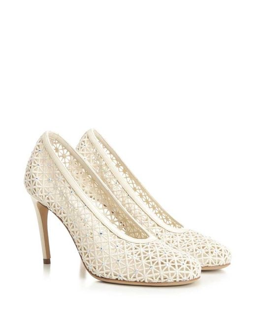 Ferragamo Natural Macram Pumps
