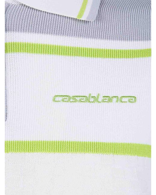 Casablanca White Tennis Polo Cropped Shirt