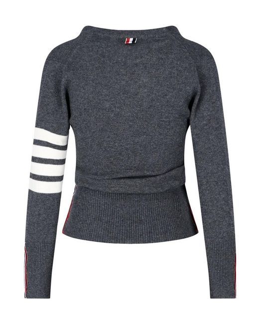 Thom Browne Blue 4-Bar Cashmere Sweater