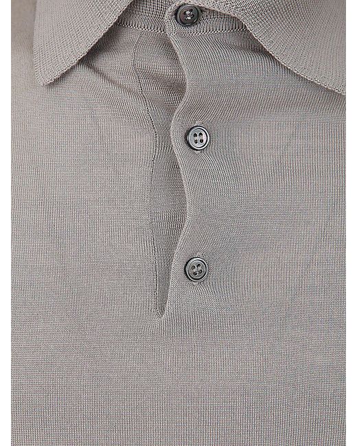 FILIPPO DE LAURENTIIS Gray Long Sleeve Polo for men