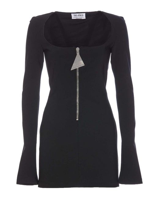 The Attico Black Zip Dress