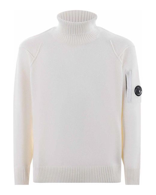 C P Company White Sweater for men
