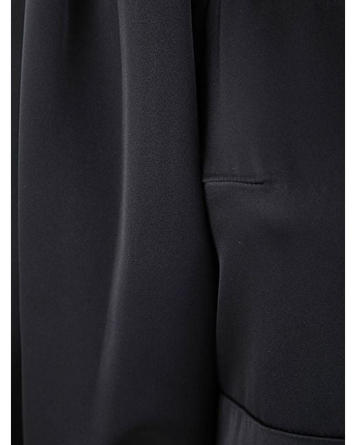Patou Black Volume Sleeves Drawstring Dress