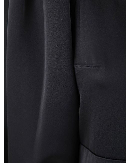 Patou Black Volume Sleeves Drawstring Dress