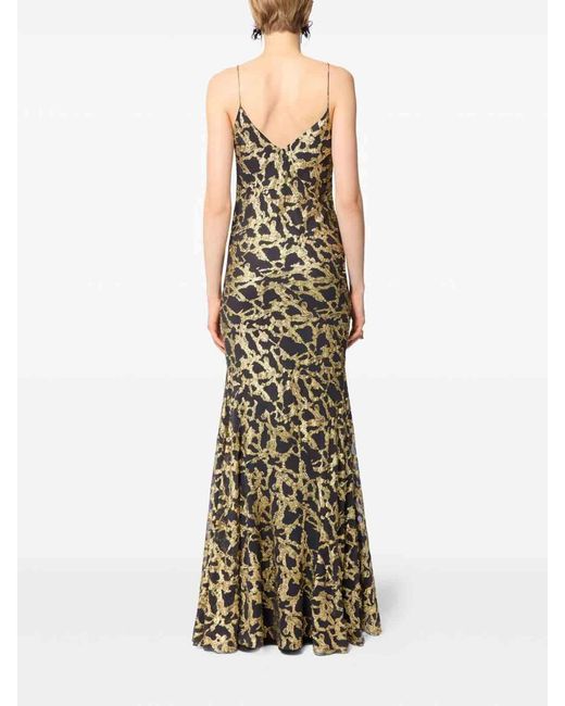 Nina Ricci Metallic Long Silk Dress