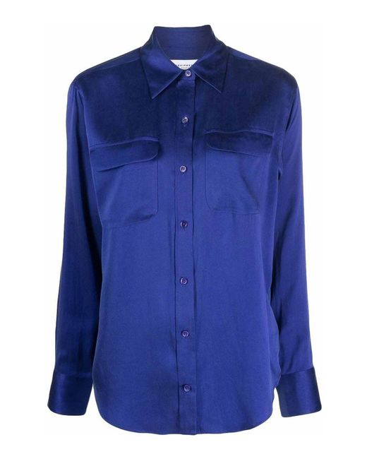 Equipment Blue Silk Shirt