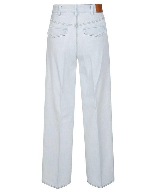 Forte_forte White Cotton Denim Calvary 5 Pockets Pants