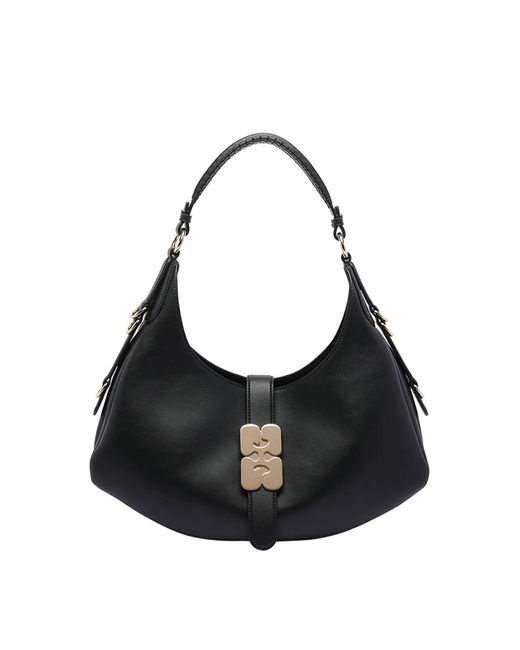 Ganni Black Small Kat Shoulder Bag