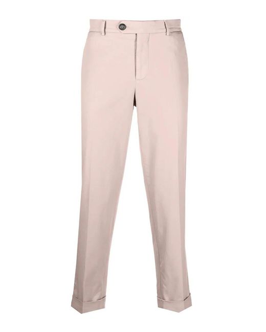 Brunello Cucinelli Pink Gart-dyed Italian Fit Pants for men