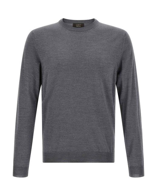 Zanone Gray Flexwool Wool Sweater for men