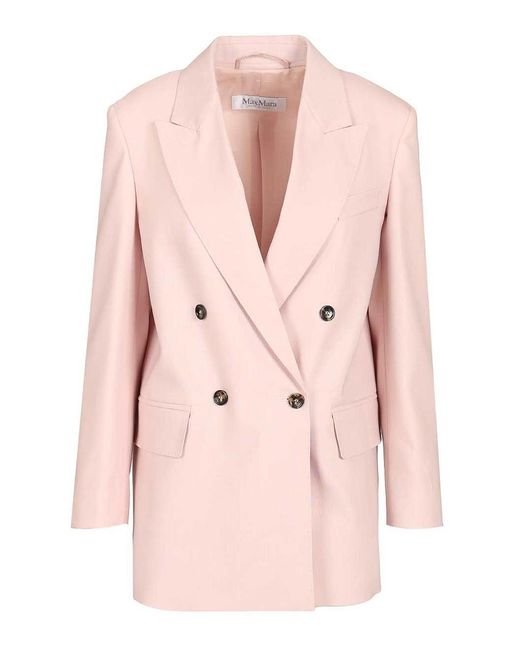 Max Mara Pink Ombrosa Double-Breasted Blazer