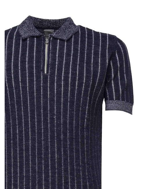 Eleventy Blue Short-sleeved Polo Shirt for men