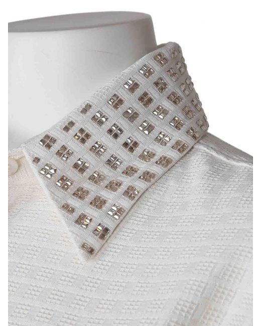 Golden Goose Deluxe Brand White Cotton Check Print Shirt