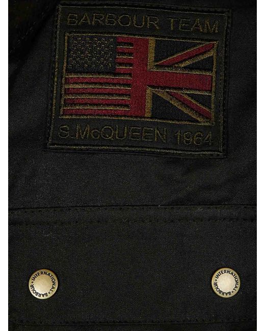 Barbour Black Workers Wax Giubbotto Steve Mcqueen for men