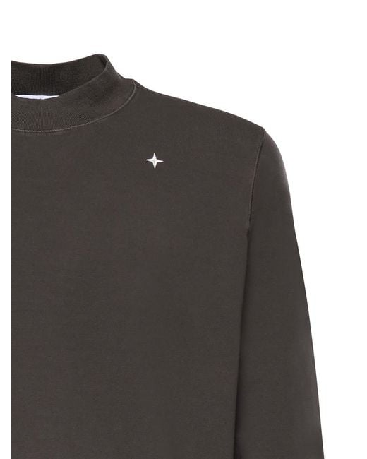 Stone Island Gray Stretch Cotton Sweatshirt for men