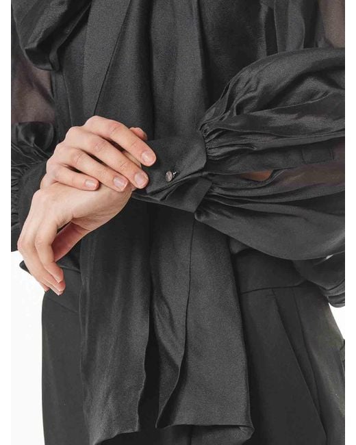 Karl Lagerfeld Black Evening Metallic Blouse