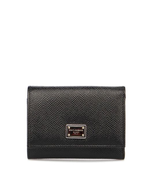 Dolce & Gabbana Black Dauphine Leather Wallet
