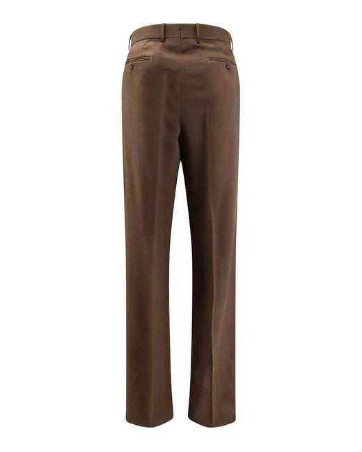 Tom Ford Brown Wool Trousers With Pleats for men