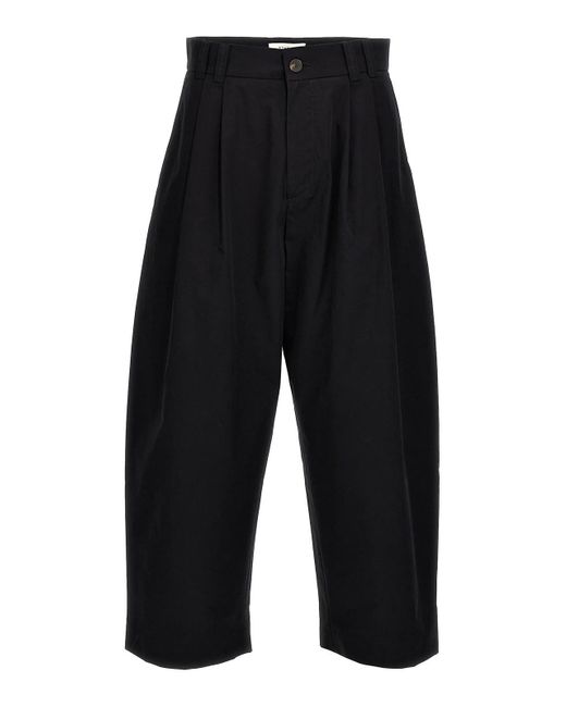 Studio Nicholson Black Yale Pants Pleats Pockets for men