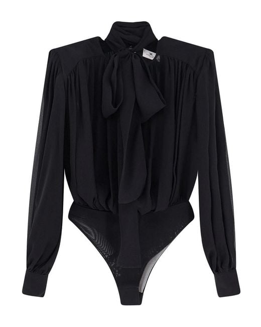 Elisabetta Franchi Blue Silk Shirt With Body Detail