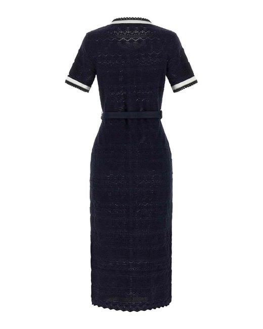 Self-Portrait Blue Knitted Dresses
