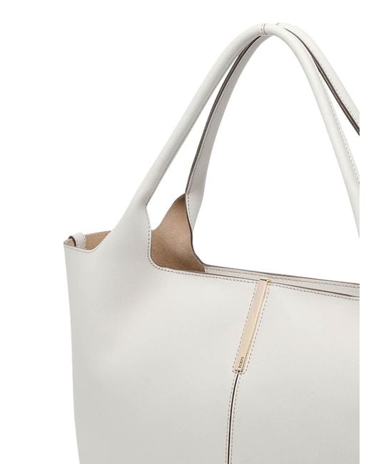 Tod's White Small-Medium Leather Shopping Bag