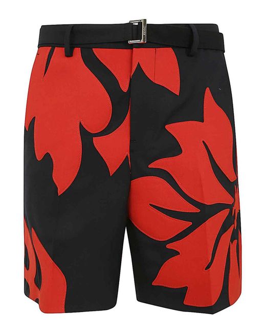 Sacai Floral Embroidered Shorts for men