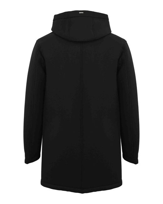 Herno Black Long Parka for men