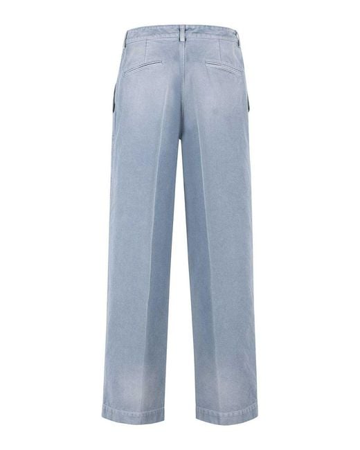Marni Blue Cotton Trousers for men