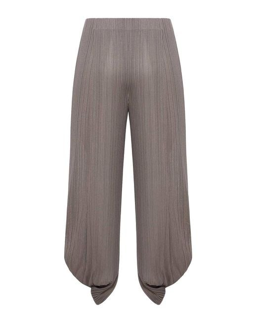 Giorgio Armani Gray Pleated Jersey Trousers