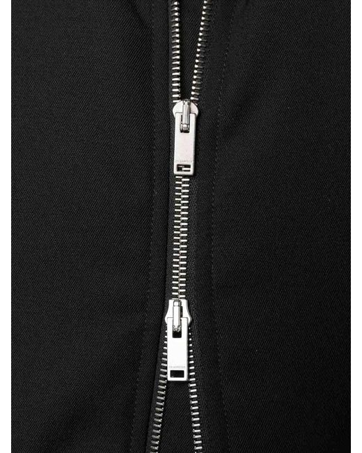 Jil Sander Black Zip Bomber Jacket for men