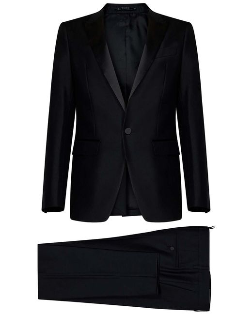 DSquared² Black Virgin Wool And Silk Tuxedo Suit for men