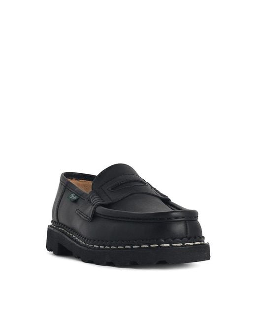 Paraboot Black Reims Smooth Leather Loafers for men