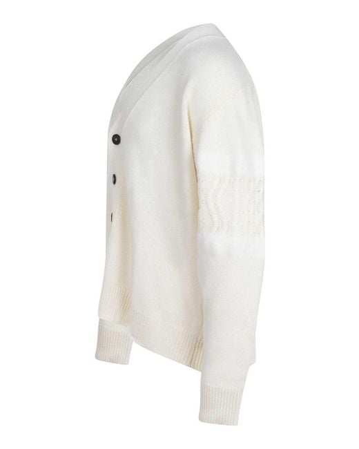 ATOMOFACTORY White Cardigan Made Of Wool Blend for men