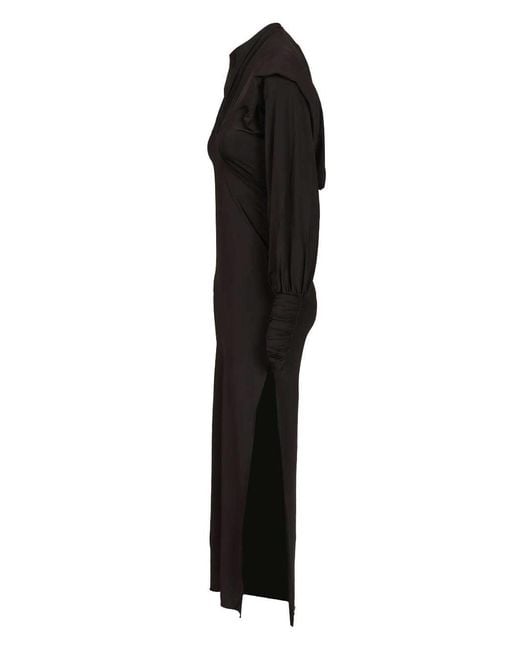 ROTATE BIRGER CHRISTENSEN Black Slinky Hooded Dress