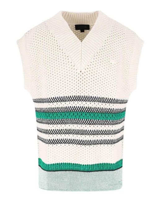 Lacoste White Cotton Blend Pique Waistcoat for men