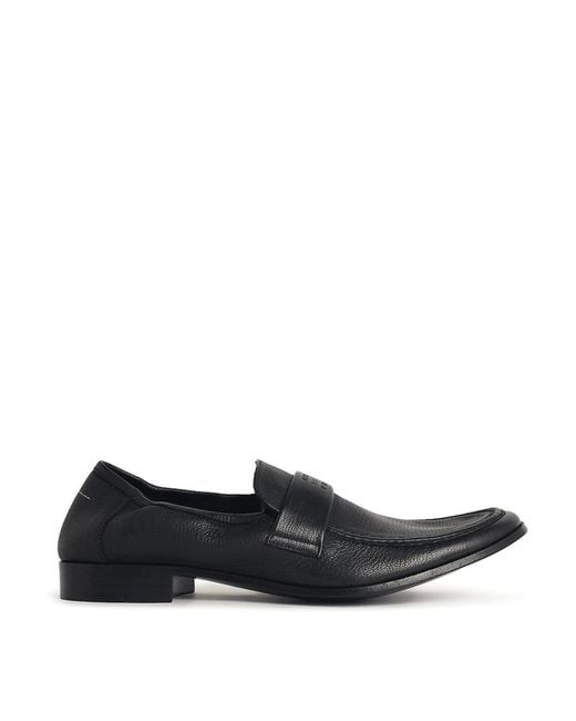 MM6 by Maison Margiela Black 'Swing-Toe' Leather Moccasins for men
