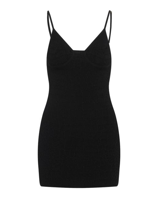 Jacquemus Black La Mini Robe Scala Mini Dress