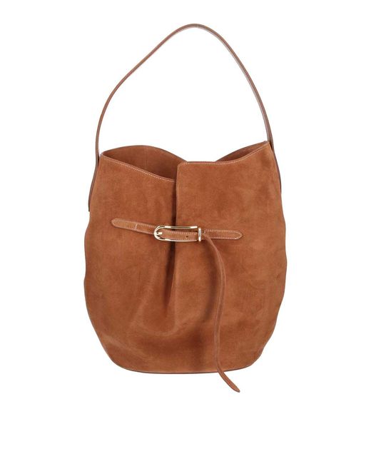 Liffner Brown Large Belted Bag Bucket Bag