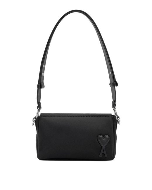 AMI Black Marcel Nylon Shoulder Bag for men