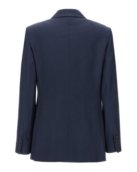 Theory Blue Double-Breasted Blazer