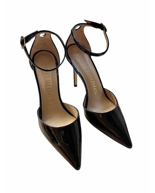 Stuart Weitzman Black Stuart 100 Strap Pump Dcollet Nero