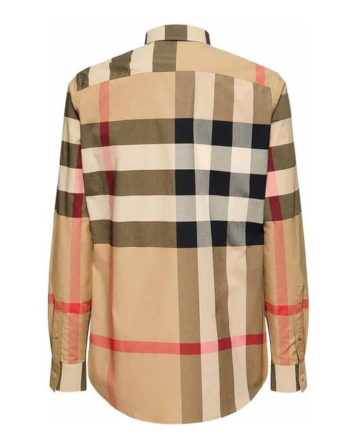 Burberry Brown Long Sleeve Summerton Shirt for men