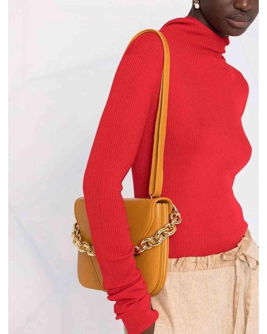 Jil Sander Red High Neck Pullover