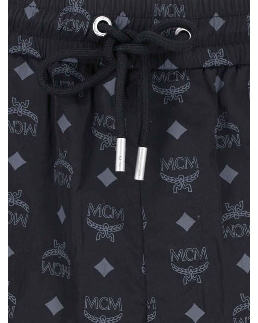 MCM Black Logo Swim Shorts for men